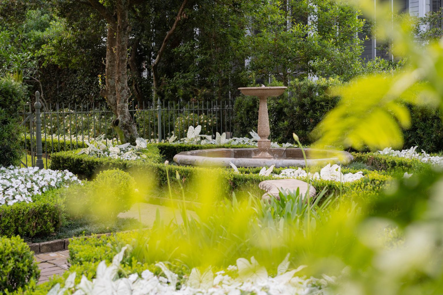 Fountain in garden