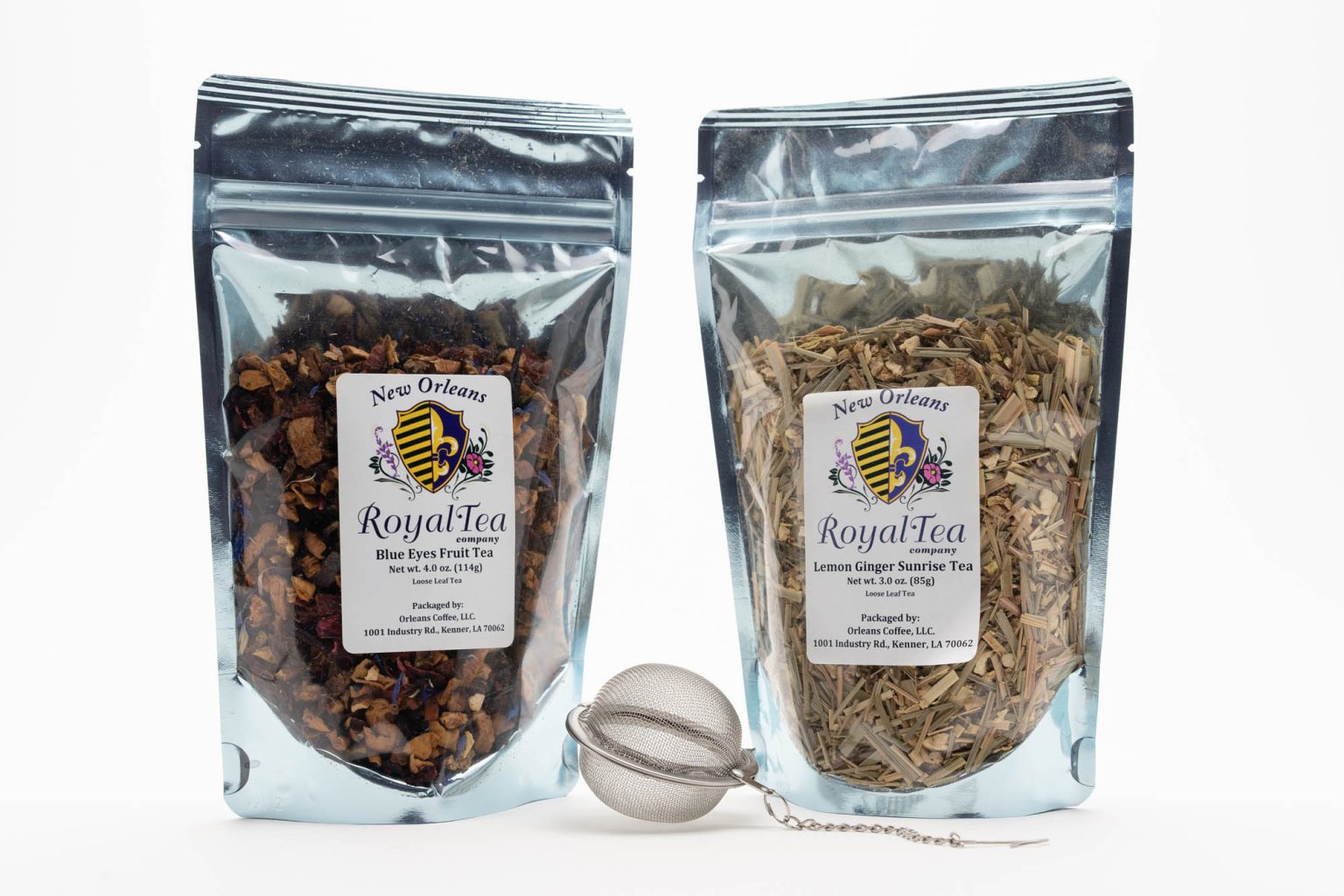 Two Royal Tea bags with Mesh Tea Ball