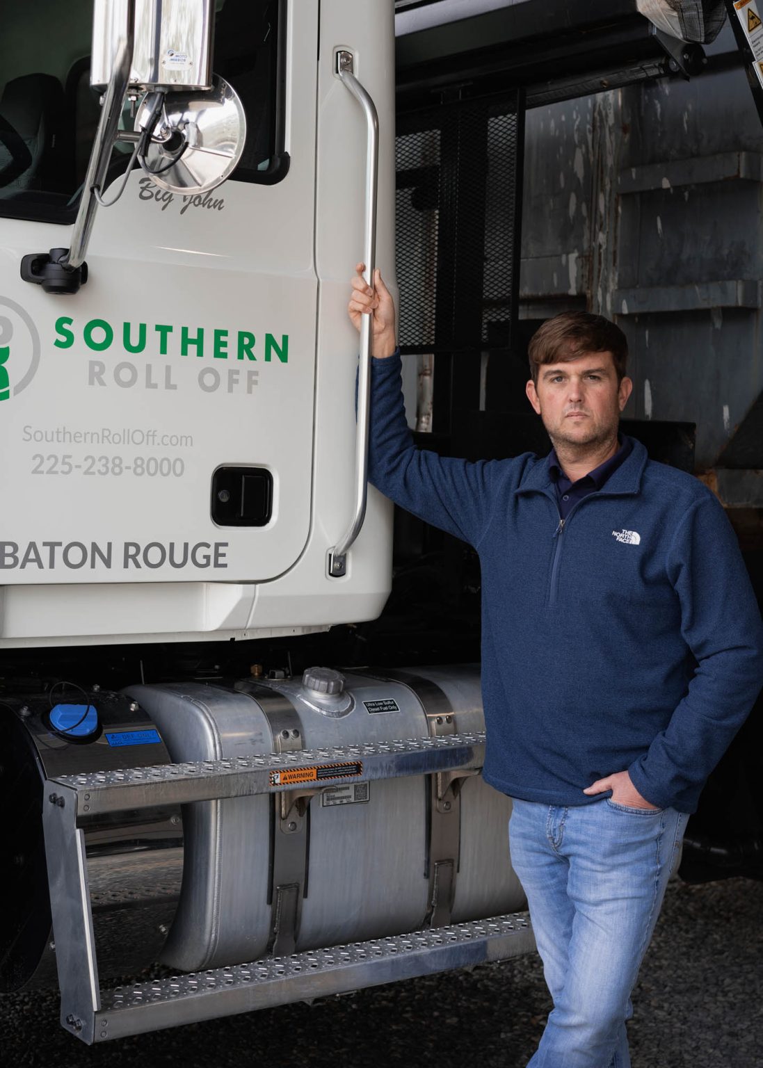 Portrait of Southern Roll Off owner with truck