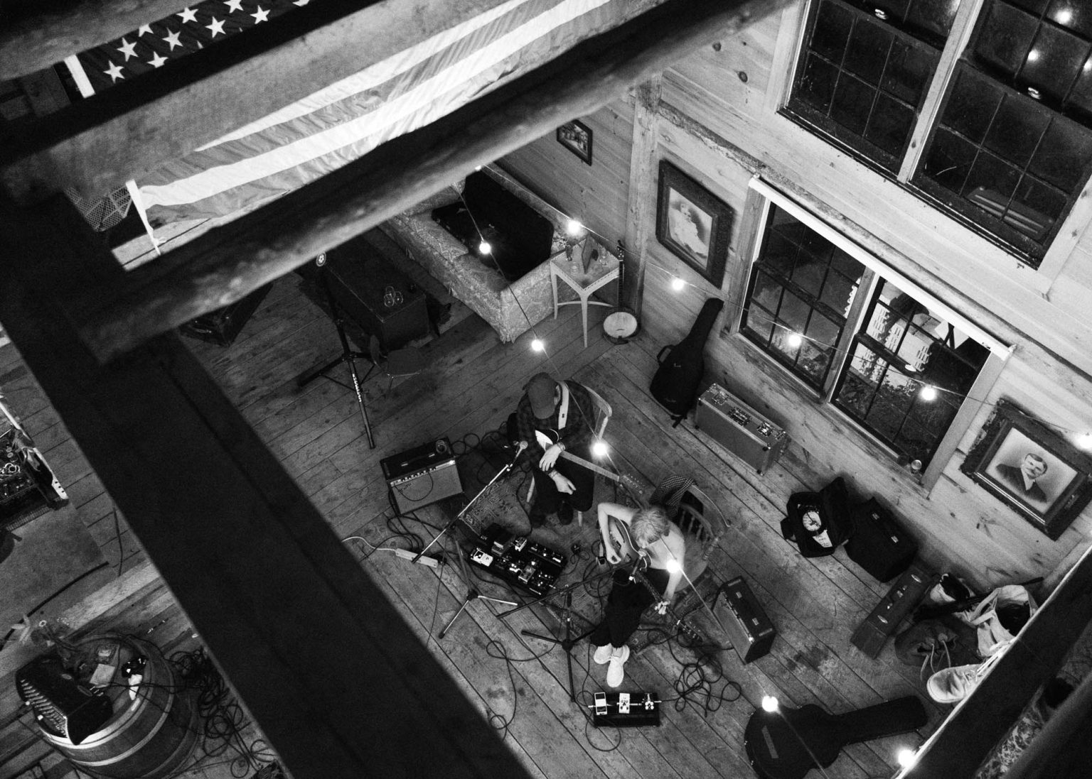 On the balcony during the Dead Gowns performance in Maine