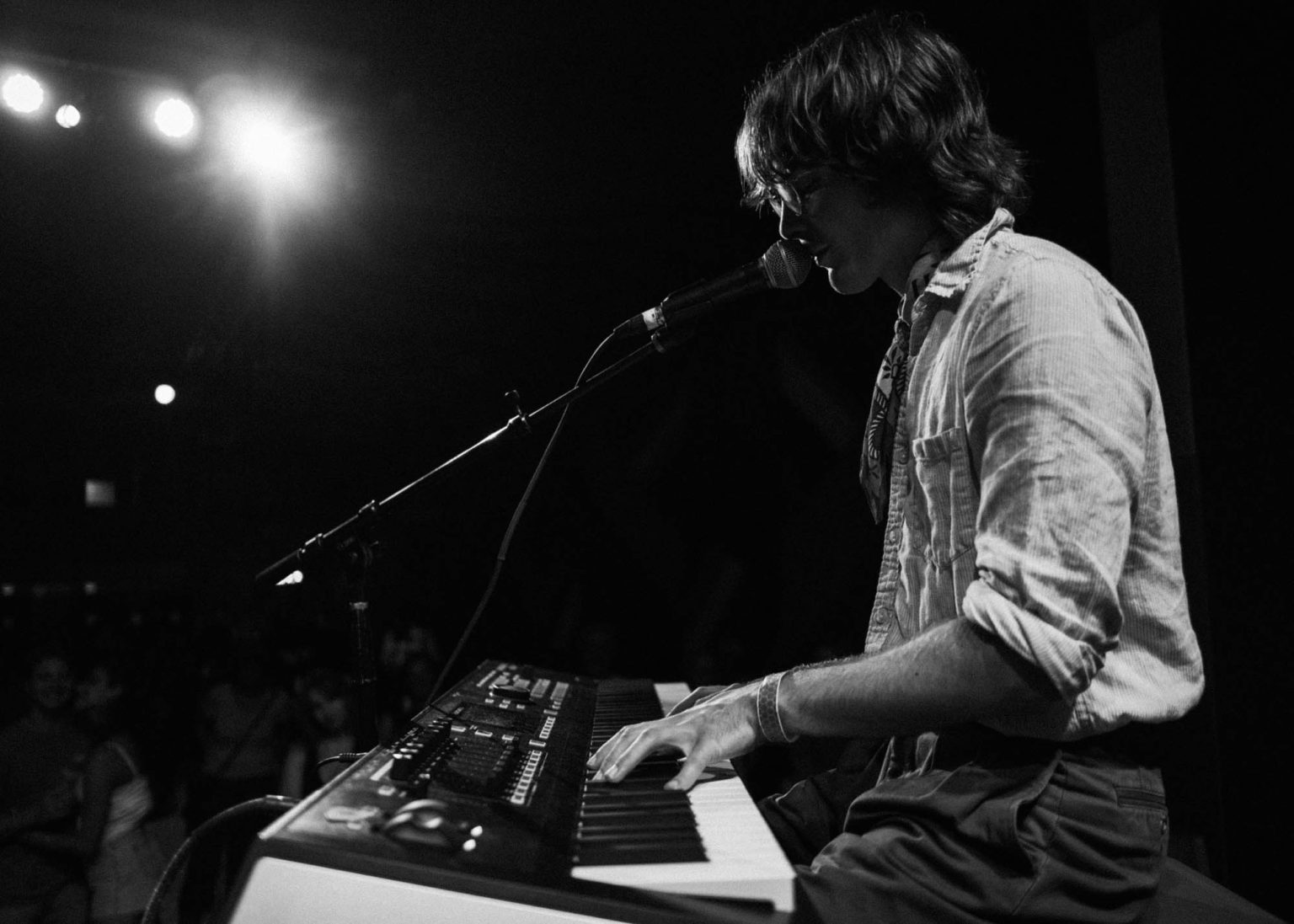 Playing piano on stage in New Orleans