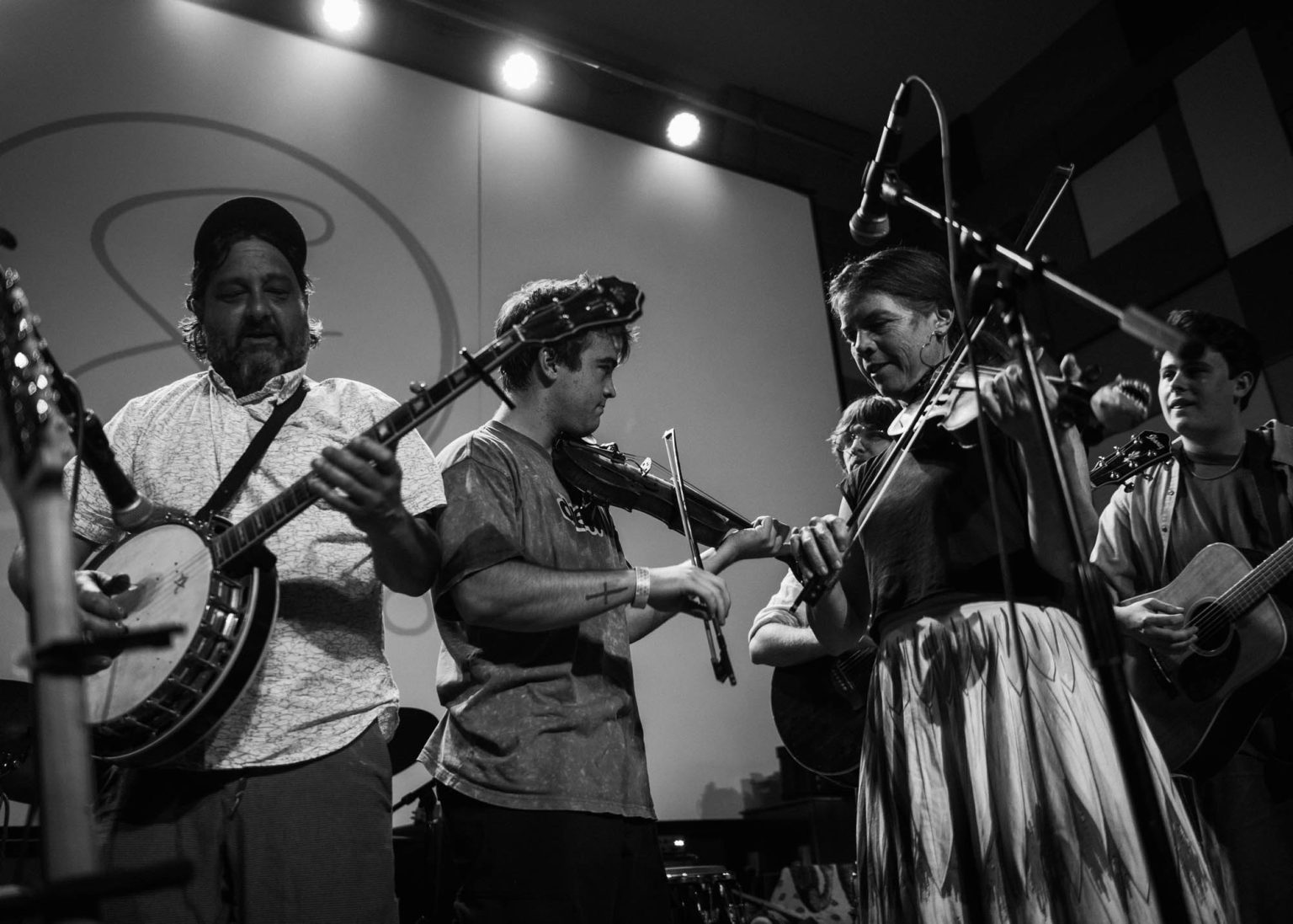 Simon Leone and parents on stage during their show at Zony Mash